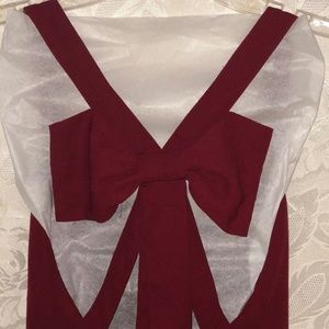 Burgundy Mini Flare Dress